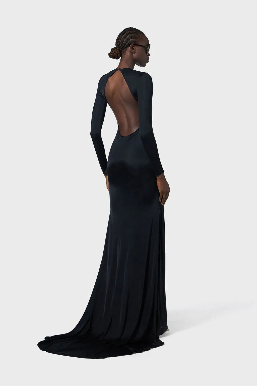 Women Long Sleeve Sexy Keyholes Bodycon Floor-length Dress Elegant Evening Party Prom Runway Fashion Dress