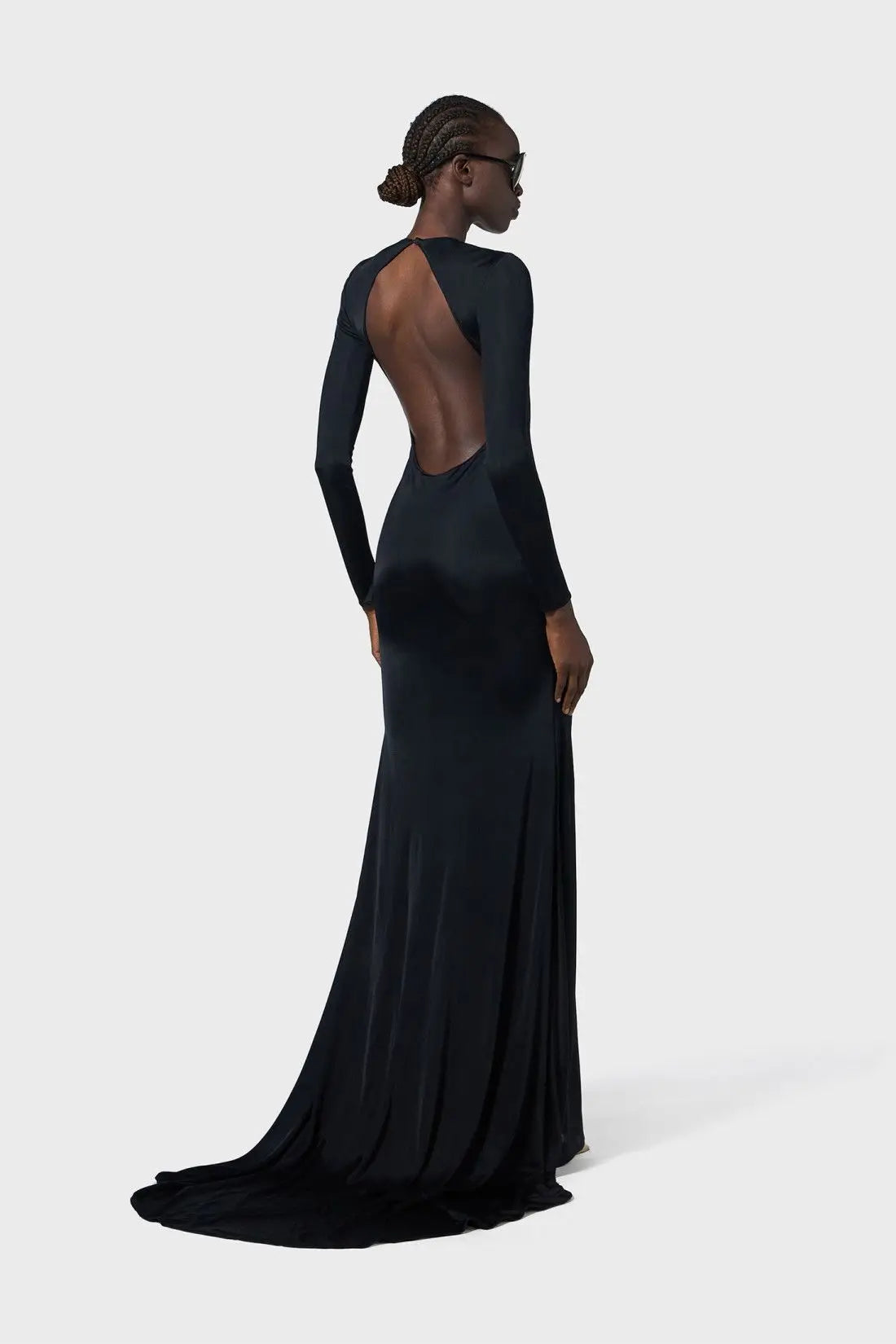 Women Long Sleeve Sexy Keyholes Bodycon Floor-length Dress Elegant Evening Party Prom Runway Fashion Dress