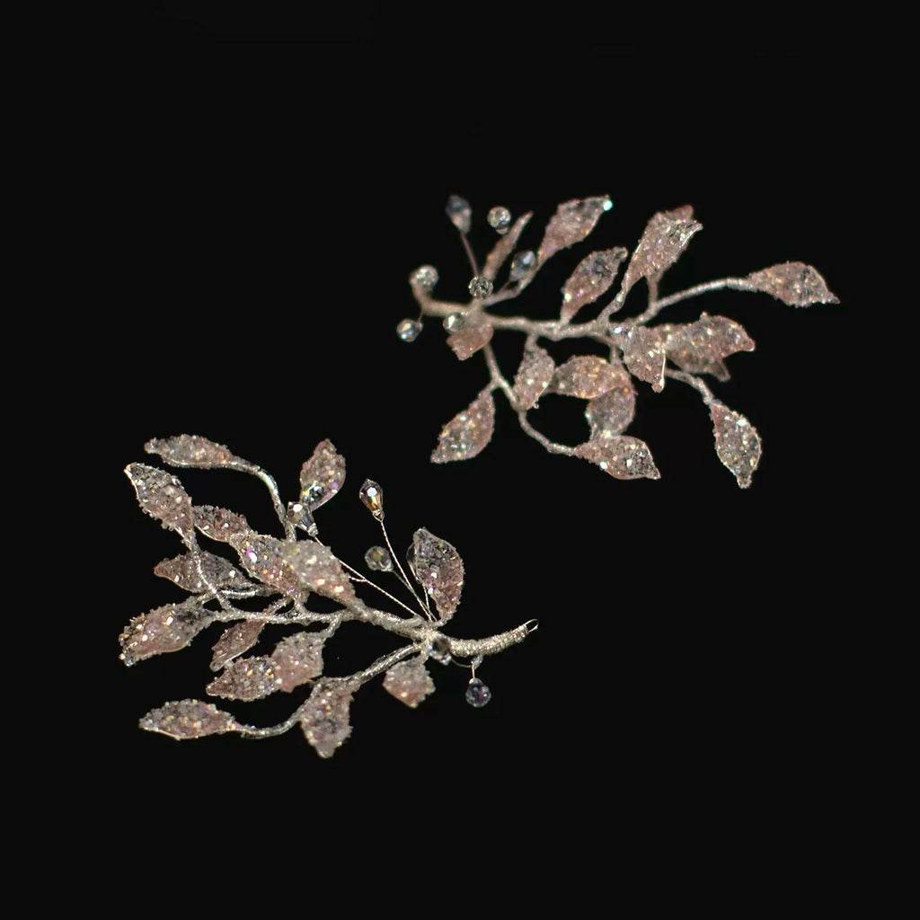 Bridal Jewelry Handmade Hair Pin Clip Silver Color Hairpin For Bride Women Prom Party Dinner Leaf Head Piece Wedding Accessories