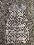 Black Silver Gold Foil Women Sexy Strapless Crystal Bodycon Mini Dress Rayon Bandage Fashion Nightclub Party Celebrate Dress Silver