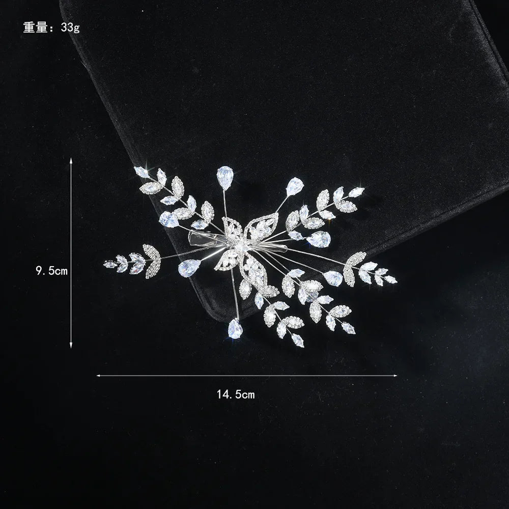 Zirconia Rhinestones Headband Hairband For Brides Women Crystal Headpieces Headdress Bridal Jewelry Wedding Hair Accessories