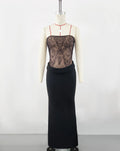 Black Color Women Sexy Lace Strapless Long Bandage Dress Celebrate Fashion Nightclub Party Birthday Outfit New Style black
