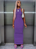 Ribbed Sleeveless Bodycon Maxi Dress