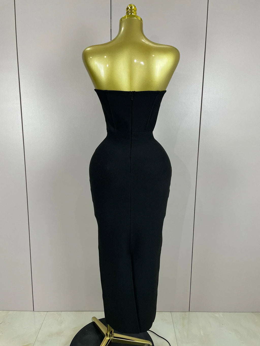 Women Sexy Strapless Sparkly Rhinestones Bodycon Bandage Long Dress Fashion Celebrate Evening Party Luxury Birthday Dresses