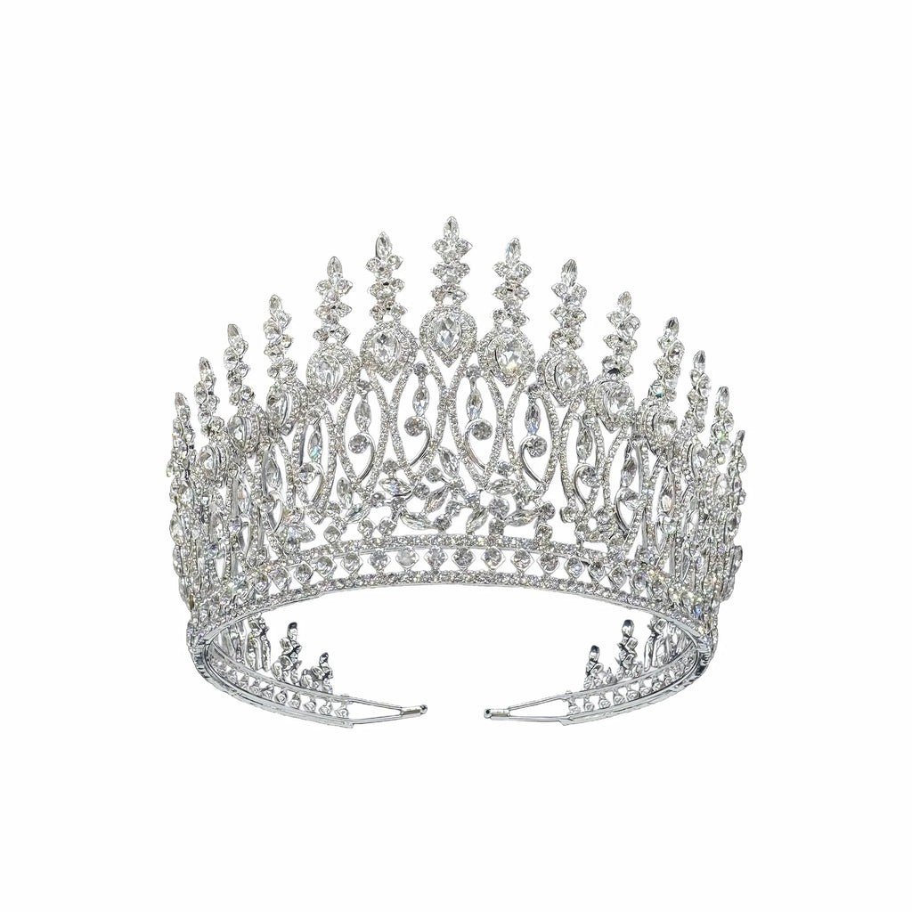Baroque Queen Crowns For Women Crystal Zircon Big Bridal Tiara Crown For Wedding Pageant Miss Universe Diadem Bride Headpiece as picture 4