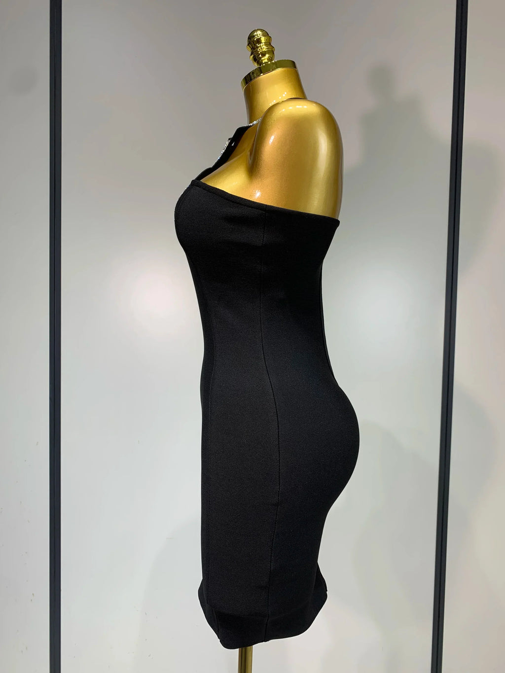 Women Sexy Backless Diamonds Sparkly Black Bodycon Bandage Dress  Elegant Evening Club Luxury Birthday Party Dresses