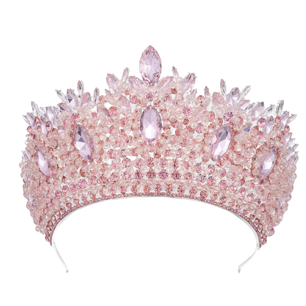 Baroque Wedding Crowns For Pageant Miss Universe Big Crystal Bridal Tiara Crown For Wedding Bride Diadem Hair Jewelry Headdress as picture 4
