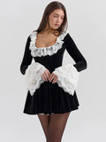 Frida Lace Flare Long Sleeve Sexy Mini Dress