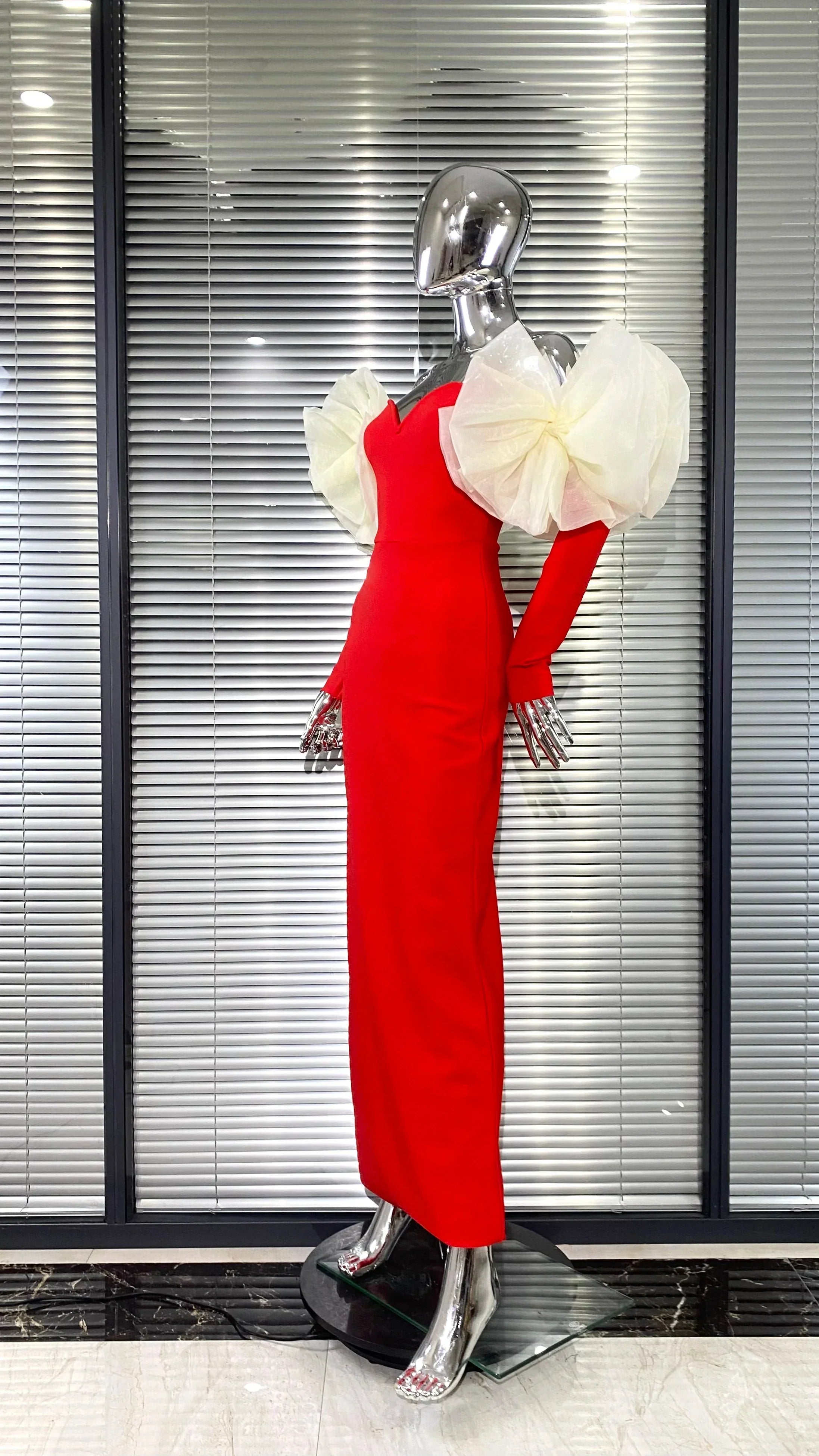 Stereoscopic Flower Sexy Off The Shoulder Ankle Lenght Bandage Dress Woman Birthday Party Vestido Celebrity Party Outfit