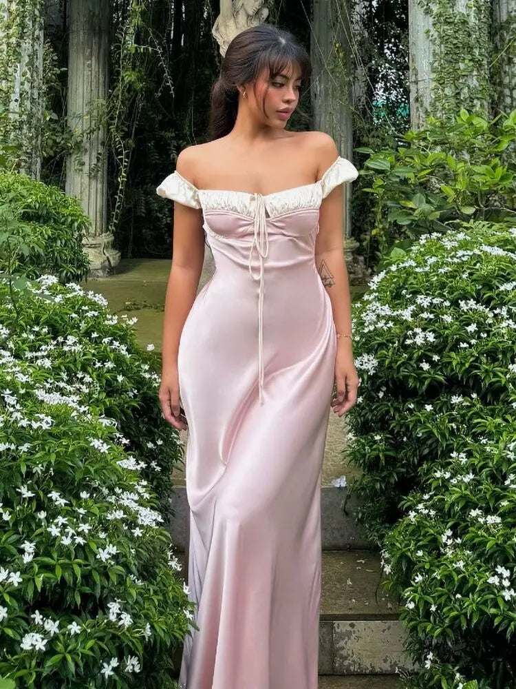 Satin French Bubble Tank Short Dress Women Lacing Retro Sexy Sweet Strap Slim A Line Mini Dress Summer Clothes For Female