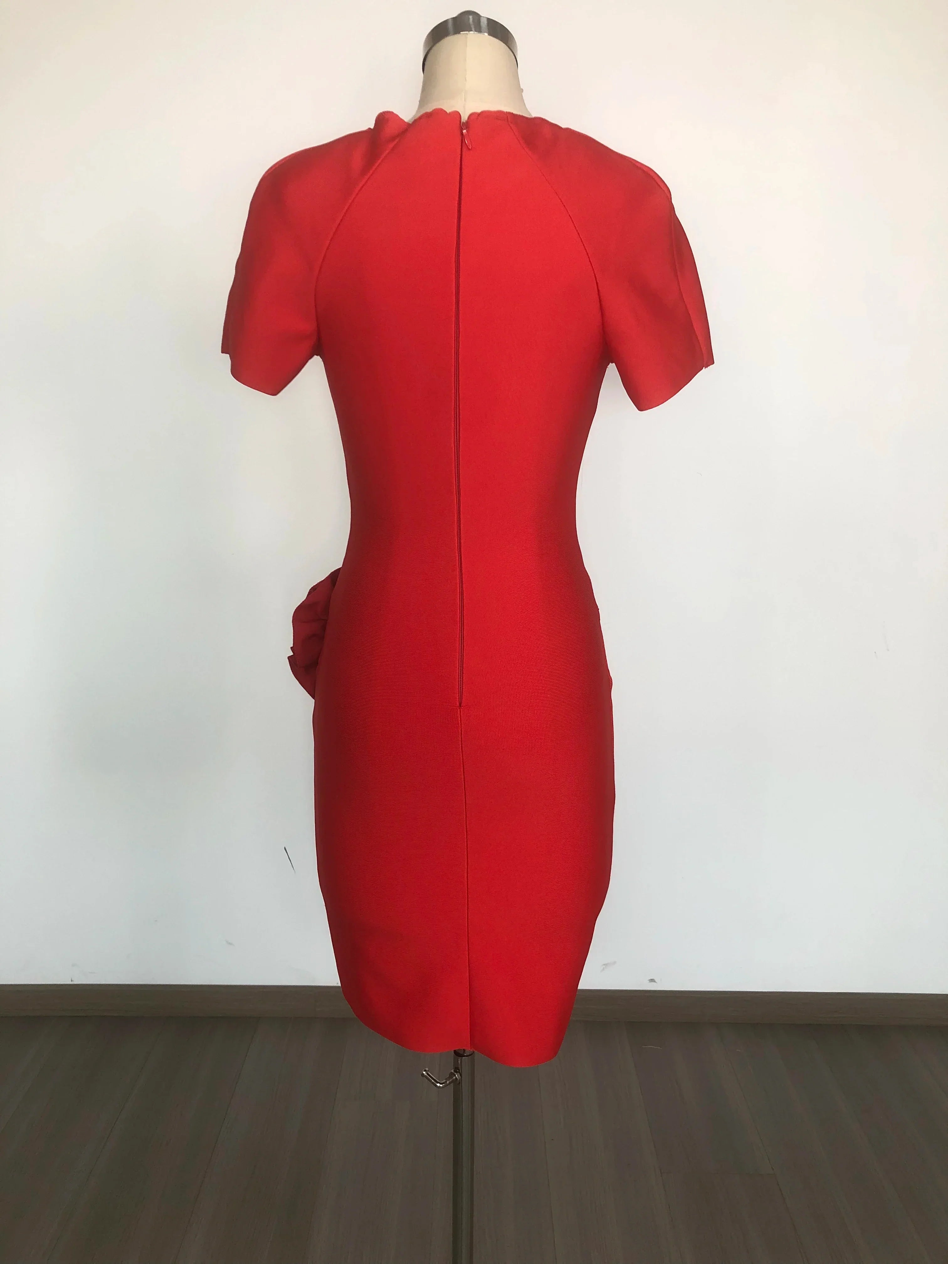 Celebrity TV Show Dress Women Sexy Short Sleeve Square Collar Bodycon Mini Bandage Dress Florals Evening Party Outfit Vestido