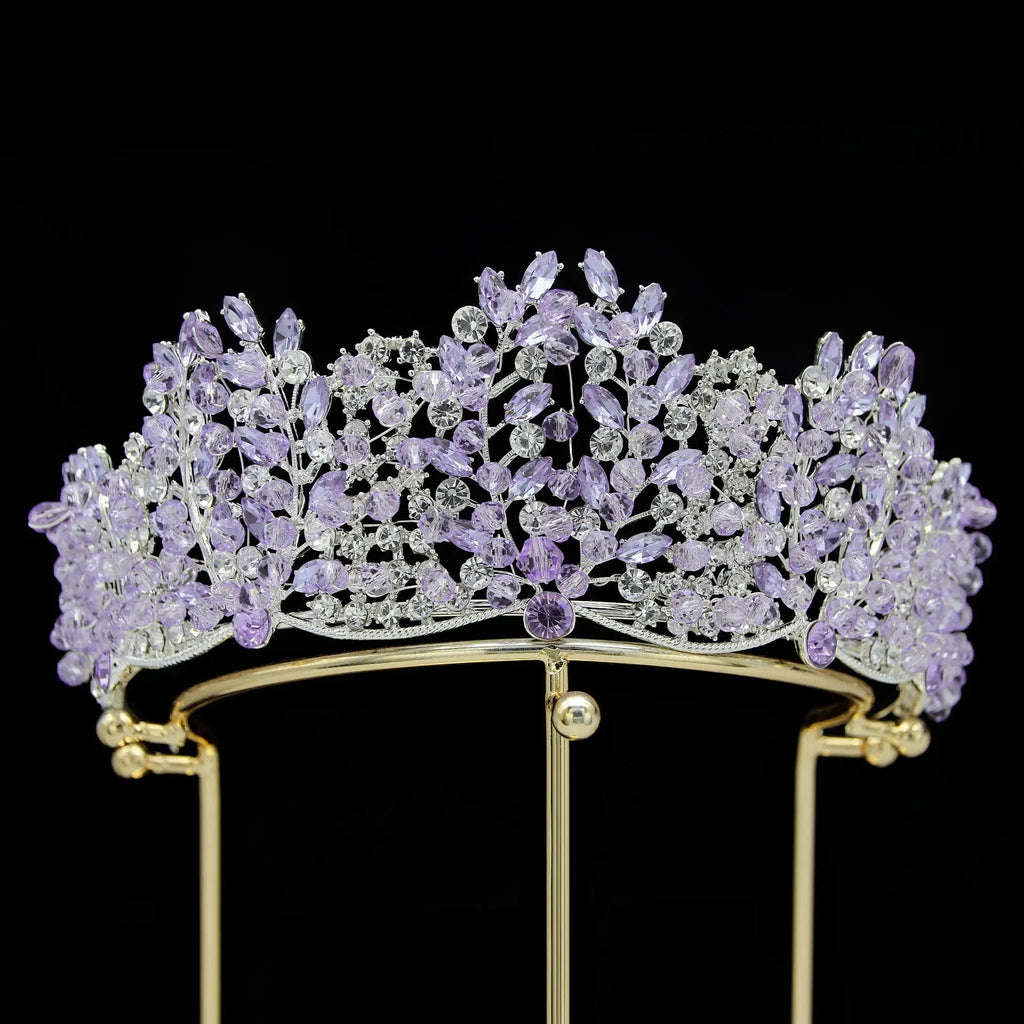Baroque Queen Crowns For Women Wedding Headpieces Crystal Princess Bridal Tiara Crown For Pageant Prom Hair Jewelry Headdress as picture