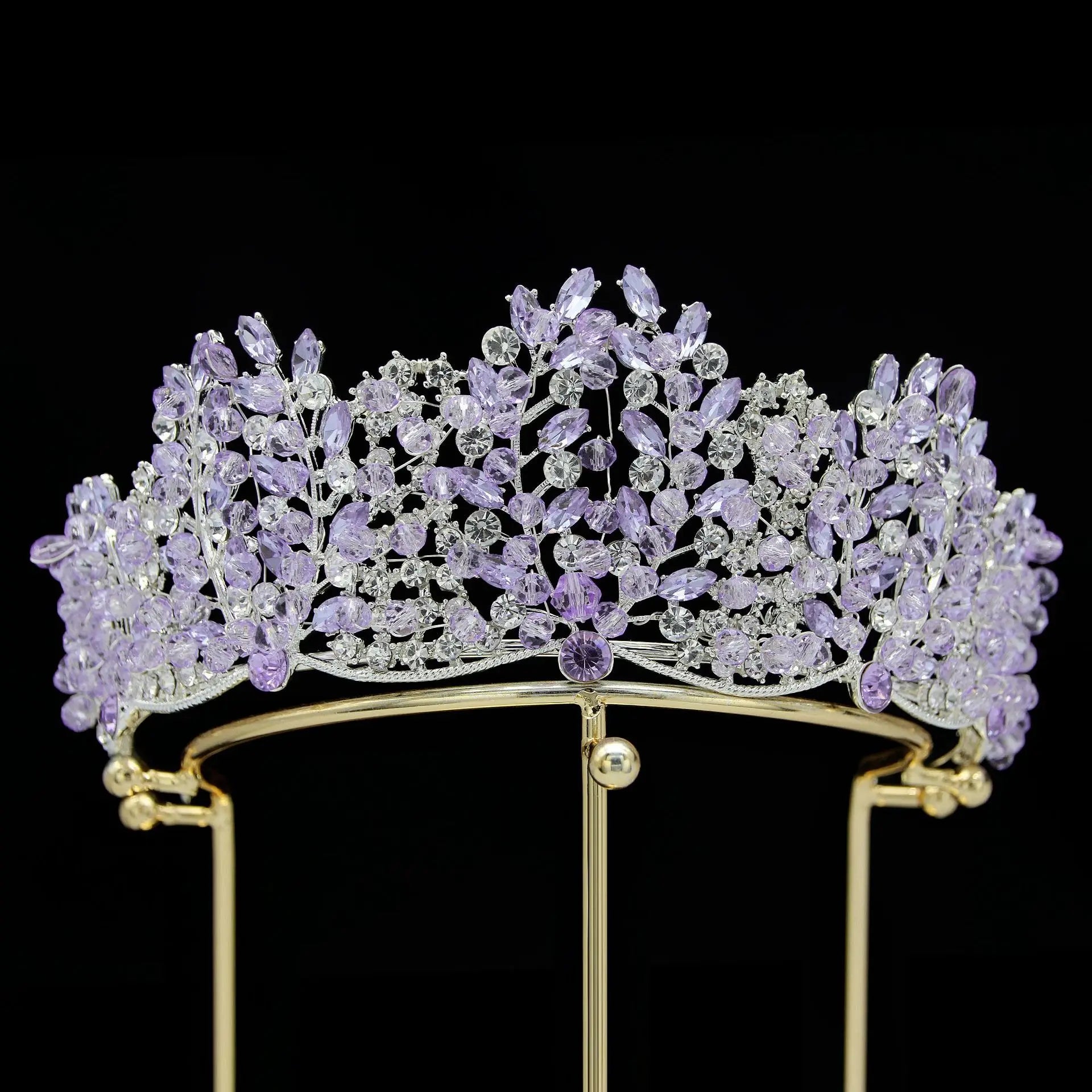 Baroque Queen Crowns For Women Wedding Headpieces Crystal Princess Bridal Tiara Crown For Pageant Prom Hair Jewelry Headdress as picture