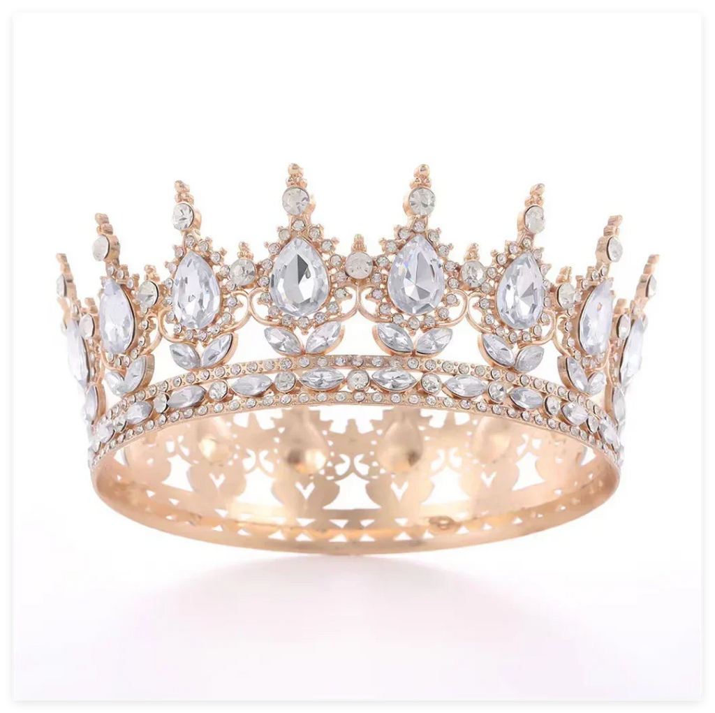 Princess Queen Crowns For Women Wedding Bridal Headdress Baroque Round Tiaras Crowns For Pageant Birthday Party Hair Jewelry as pic 6