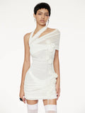 White Color Women Sexy Mesh See Through Florlas Bodycon Mini Dress Celebrate Girls'Vacation Birthday Party Cocktail Outfit WHITE