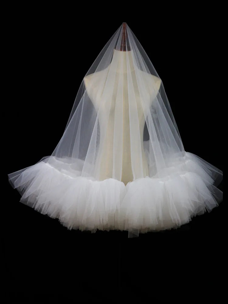 Luxury Lace Wedding Veils White Bridal Veil For Evening Party Dress Women Girl Hair Accessories Brides Jewelry