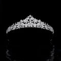 Flower Leaf Zircon Tiaras and Crowns Zirconia Headband For Brides Women Party Headpieces Bridal Hair Jewelry Wedding Accessories a