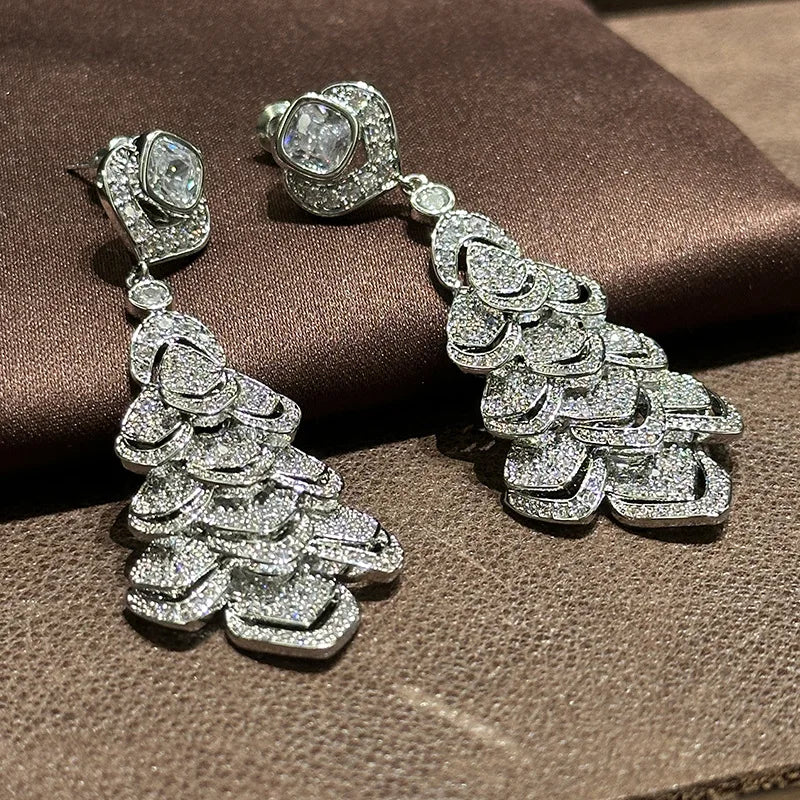 High Quality CZ AAA Zircon Bridal Earrings Cubic Zirconia Wedding Earring For Women Bride Accessories Dinner Party Dress Jewelry