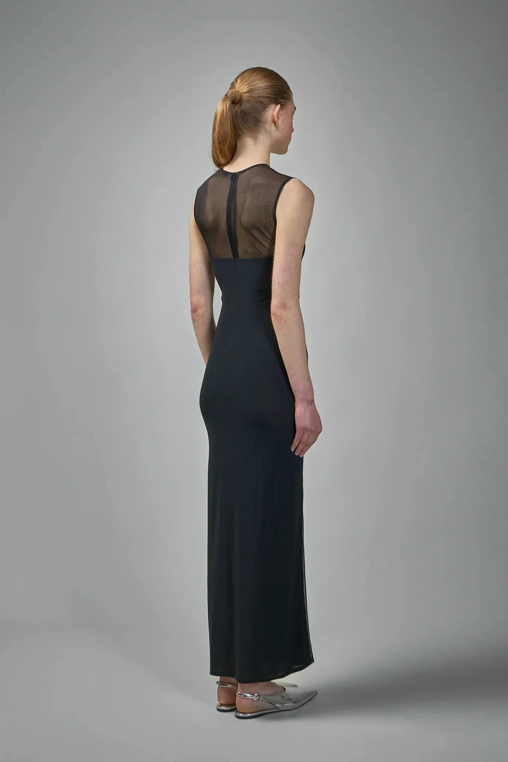 Black White Women Sleeveless Sexy O-Neck Bodycon Bandage Long Dress Mesh Celebrate Evening Party Nightclub Outfit Wholesale