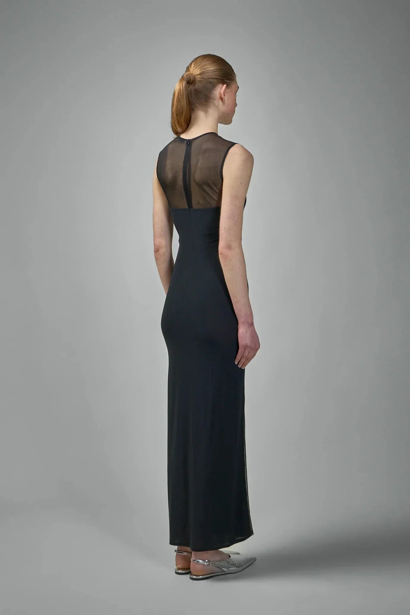 Black White Women Sleeveless Sexy O-Neck Bodycon Bandage Long Dress Mesh Celebrate Evening Party Nightclub Outfit Wholesale