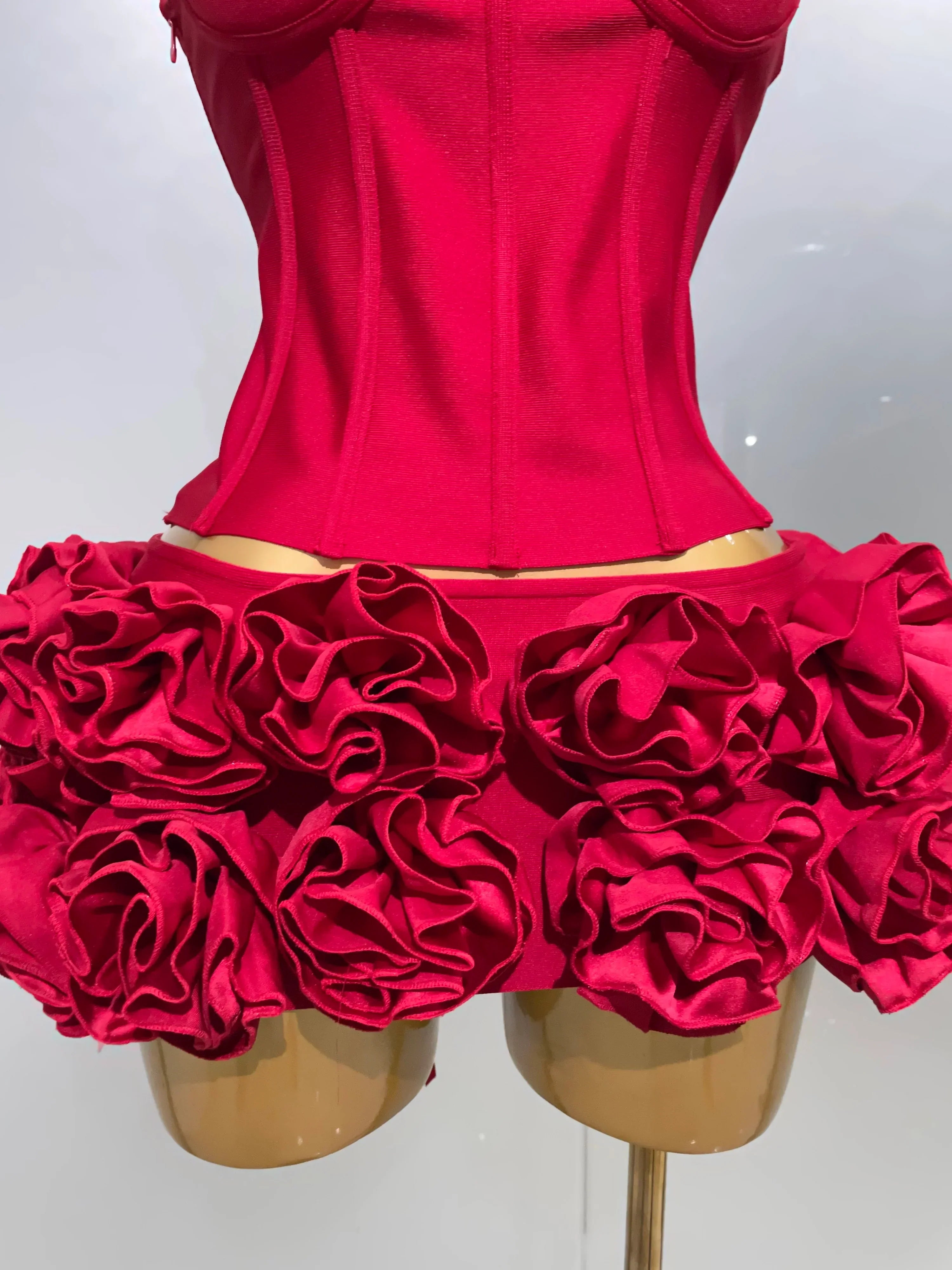 Women Sexy Strapless Prom Gown Fashion Celebrity Club Party Skirt Set Birthday Cocktail Outfit Birthday Party Bandage Dress