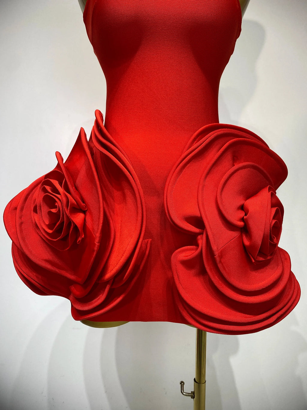 Celebrity Sexy Strapless Backless Flower Red Mini Bodycon Bandage Dress  Knitted Elegant Evening Club Luxury Birthday Dress