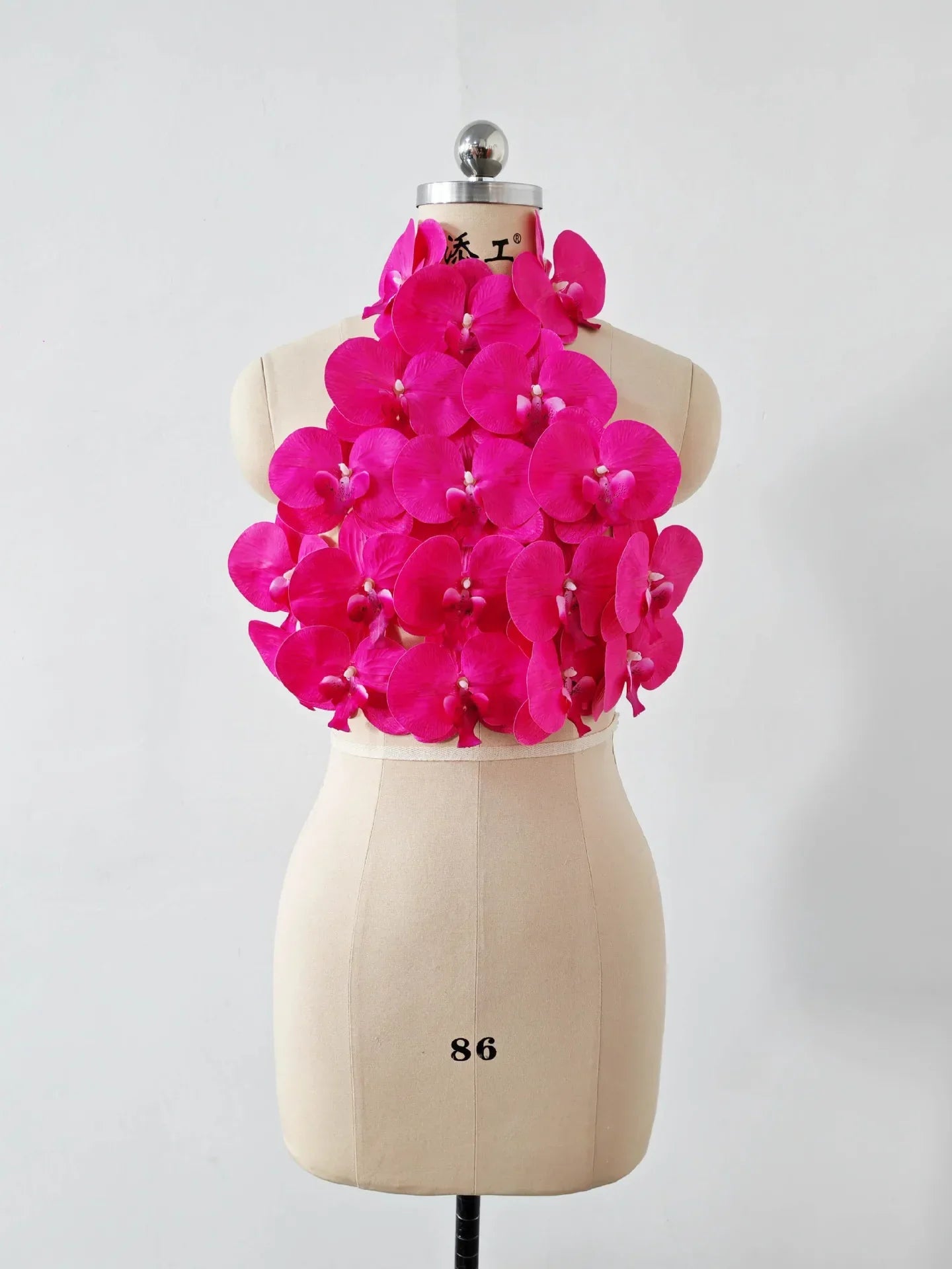 Blue Women Sexy Florals Backless Bodycon Tops Celebrate Nightclub Party Bar Dancer DJ Performance Costume Fuchsia