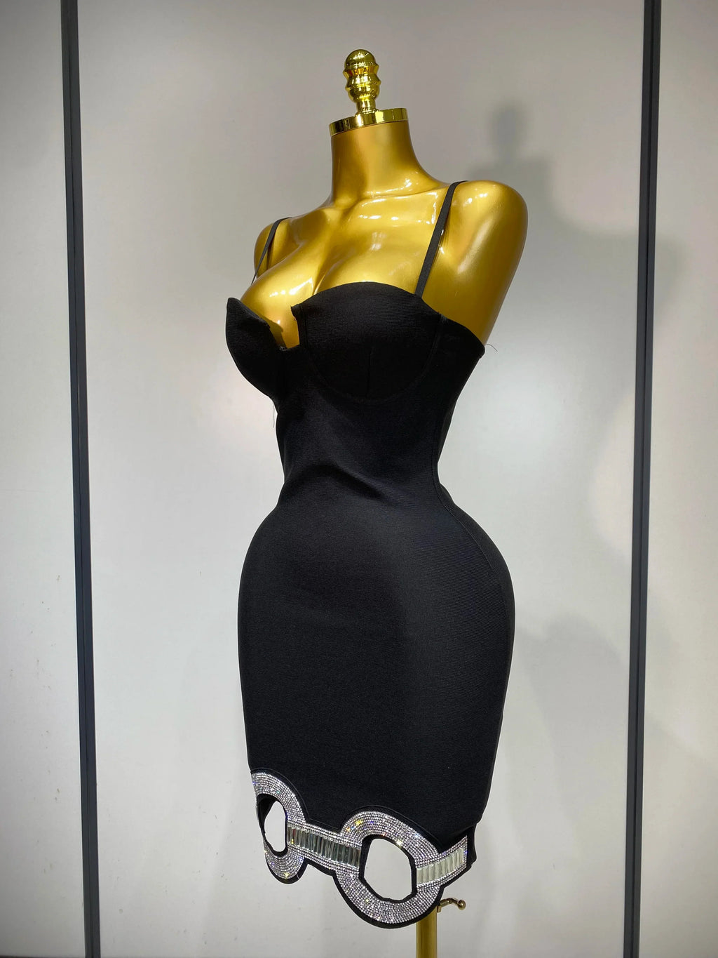 Women Fashion Sexy Backless Halter Black Midi Bodycon Bandage Dress  Elegant Evening Club Luxury Birthday Party Dresses
