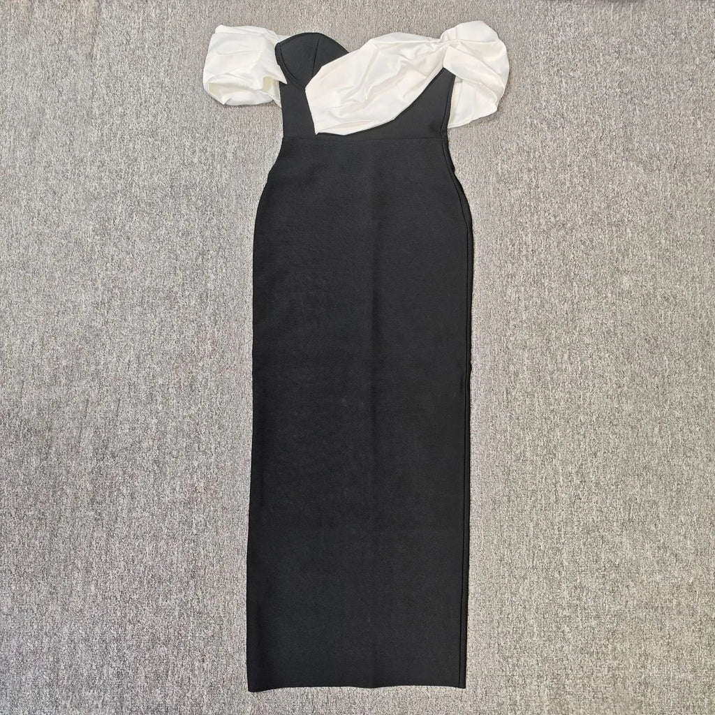Women Sexy Strapless Off the Shoulder Bodycon Long Bandage Dress Celebrate Nightclub Party Birthday Outfit