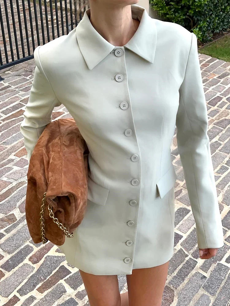 SingleBreasted Pocket Dress Suit