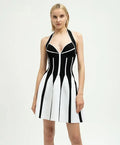 Celebrity Fashion Red Carpet Dress Women Sexy Halter A-Line Mini Bandage Evening Party Dress Wholesale black