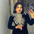 Sparkly Crystal Women Long Sleeve Sexy O-Neck Bodycon Long Bandage Dress Celebrate Elegant Evening Party Outfit black