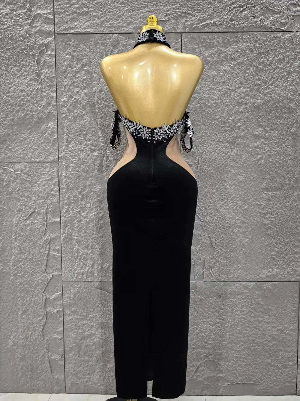 Women Sexy Off the Shoulder Shinning Crystal Bodycon Long Dress Velvet Celebrate Nightclub Party Birthday Dress