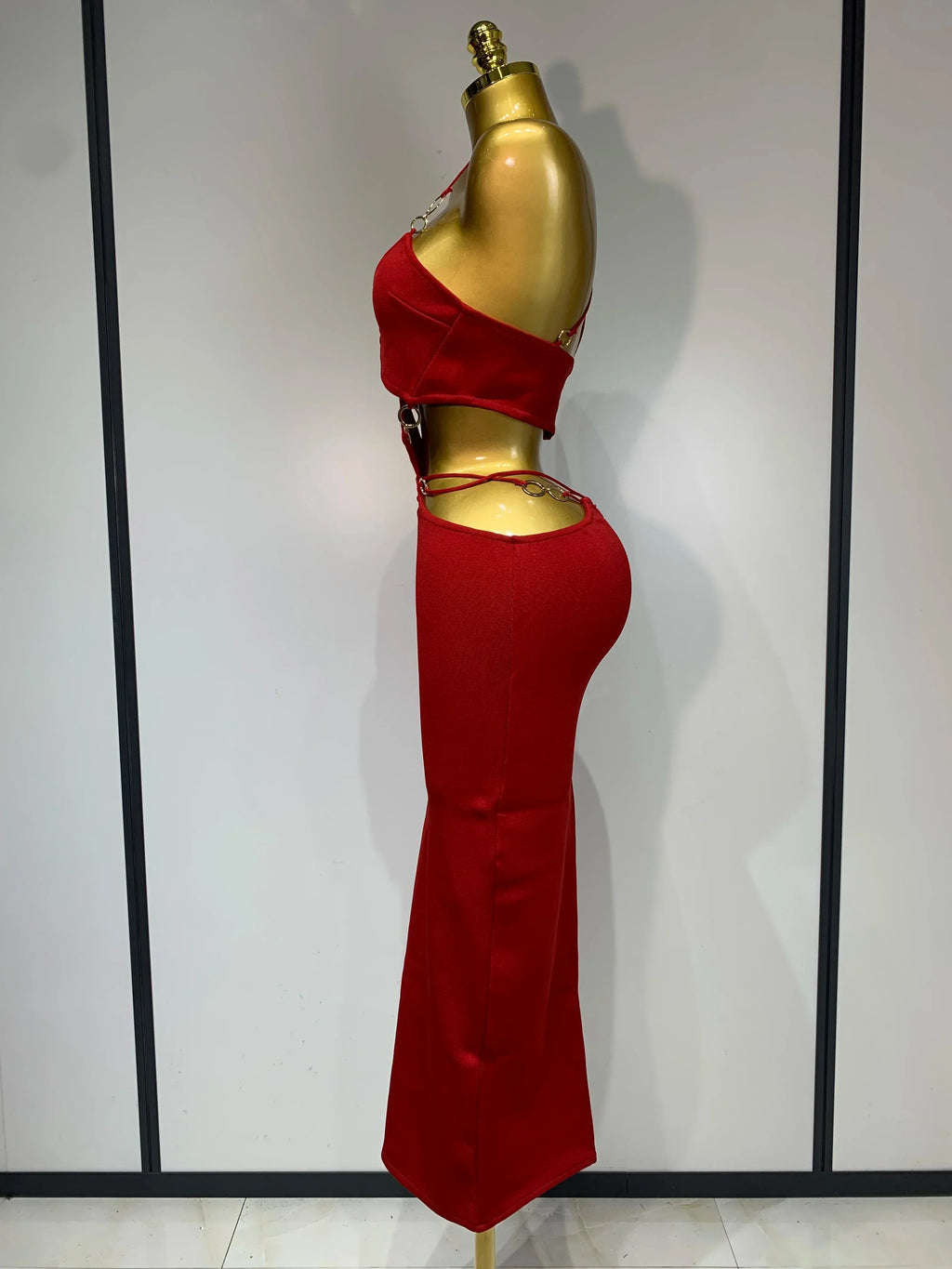 Women Sleeveless Sexy Halter Hollow Out Black Red Bodycon Long Bandage Dress  Celebate Elegant Luxury Birthday Club Dress