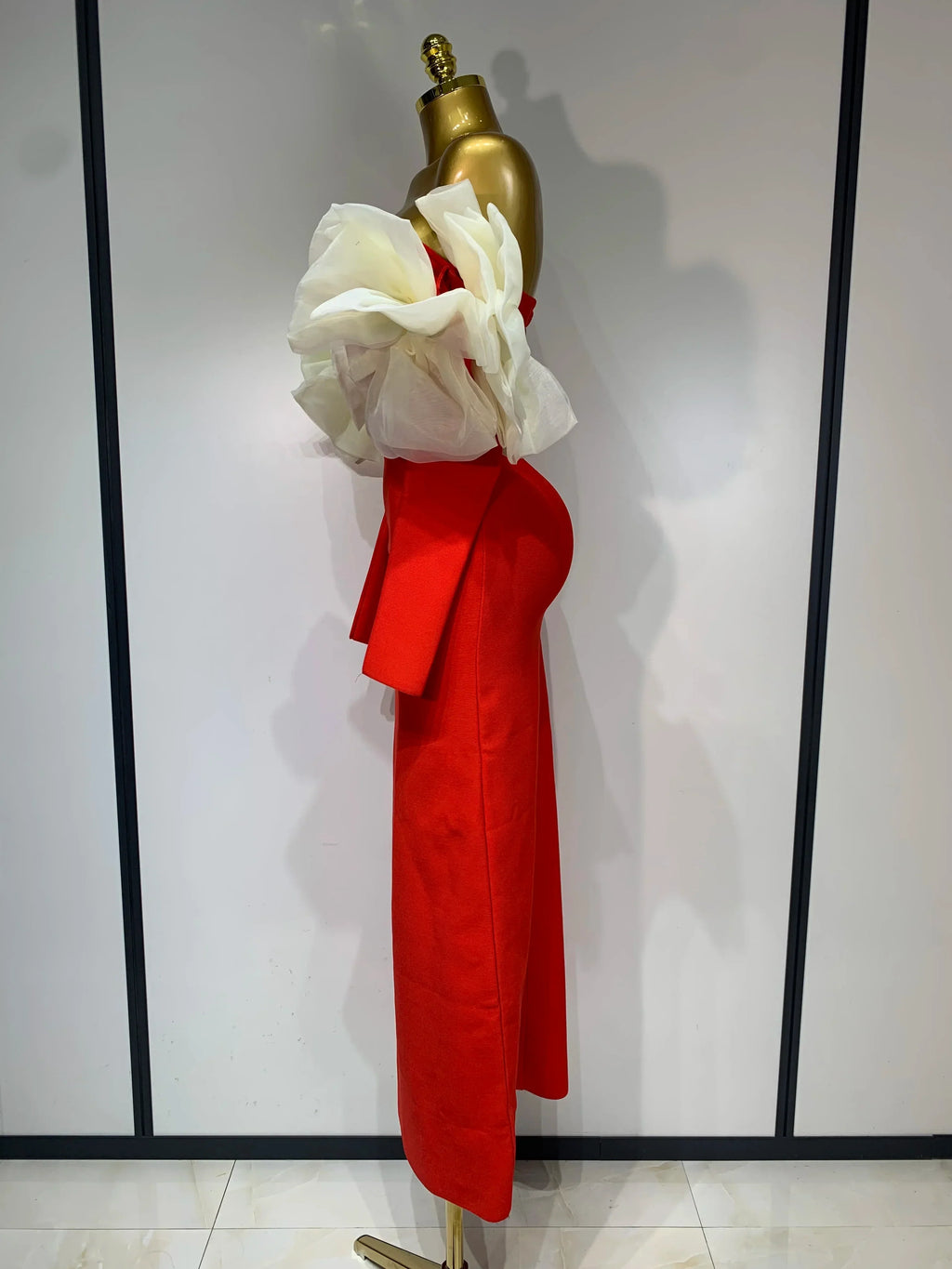 Sexy Off Shoulder Women Red Bodycon Bandage Dress  Long Sleeved Celebrity Elegant Backless Dress Luxury Birthday Dresses