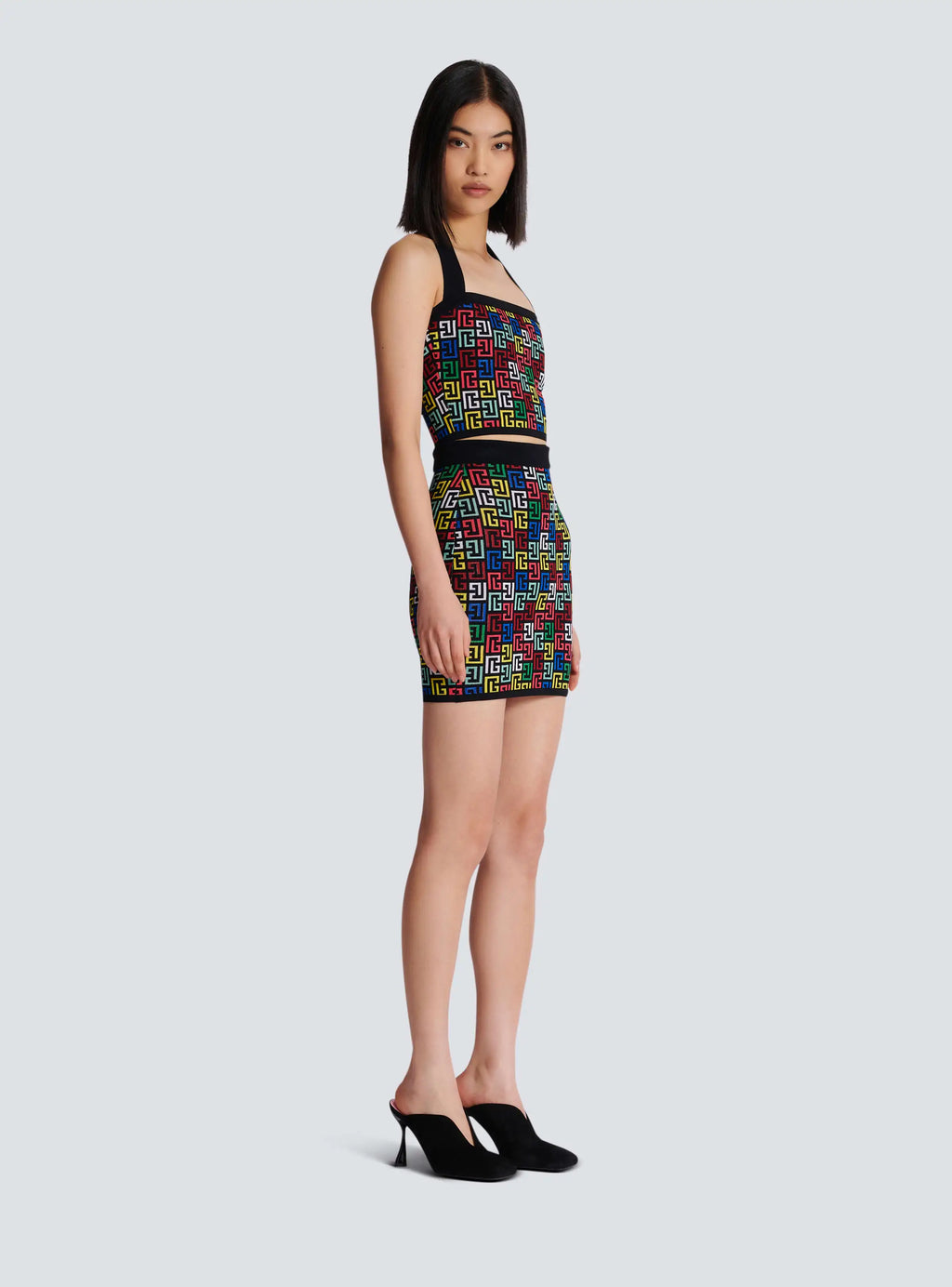 2024 New Women Sexy Halter Off the Shoulder Bodycon Mini Bandage Dress 2 Pieces Jacquard Celebrate Nightclub Party Dress Vestido