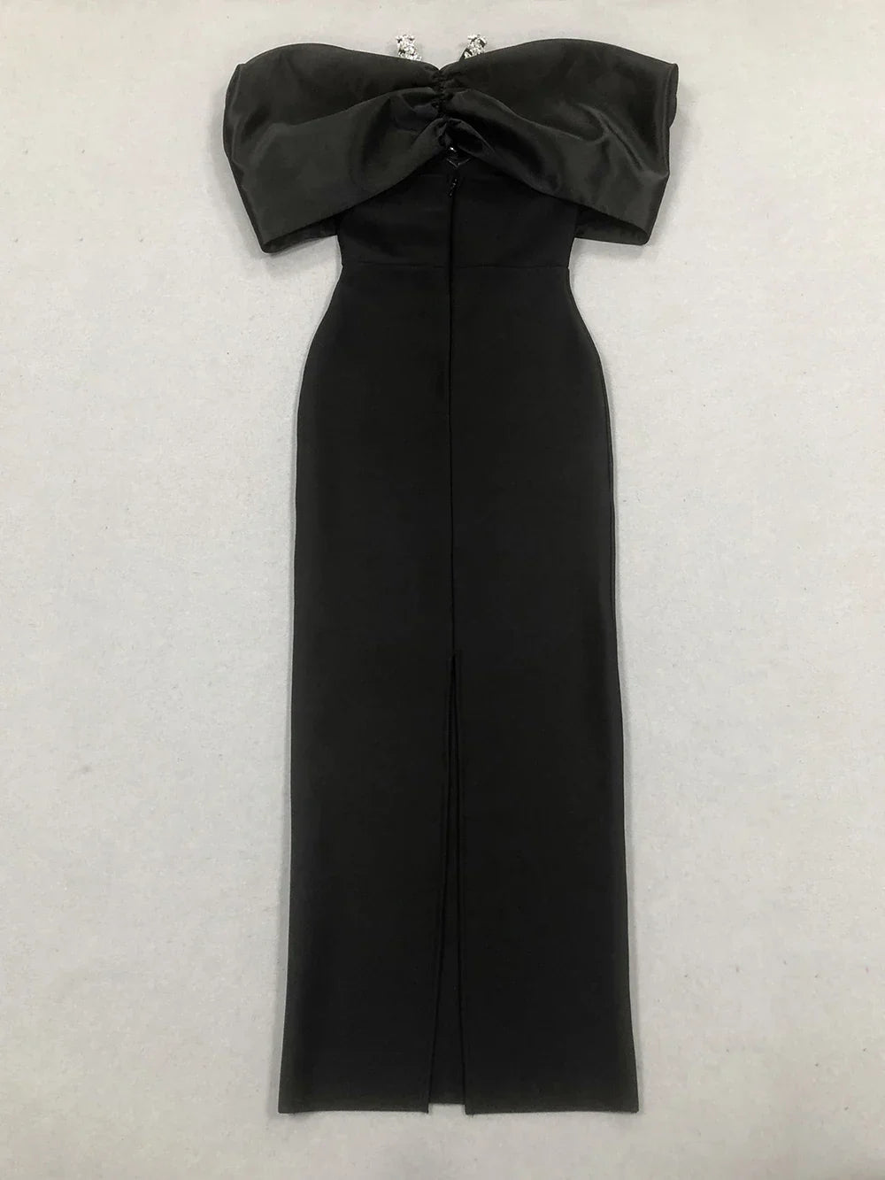 Sexy Off Shoulder Diamond Elegant Celebrity Evening Cocktail Tight Bandage Long Dress Women'S Spaghetti Strap Party Gowns