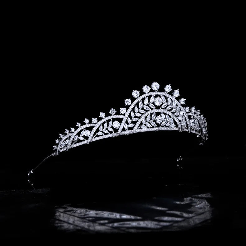 CZ Zirconia Tiaras and Crowns AAA Zircon Headpiece Women Brides Princess Queen Headband Wedding Accessories Bridal Hair Jewelry