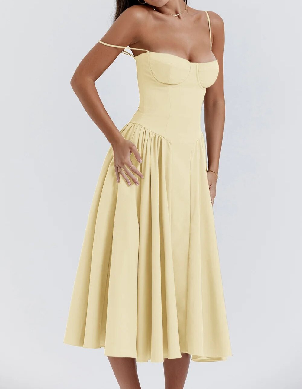 Carolyn Sleeveless Corset Midi Dress
