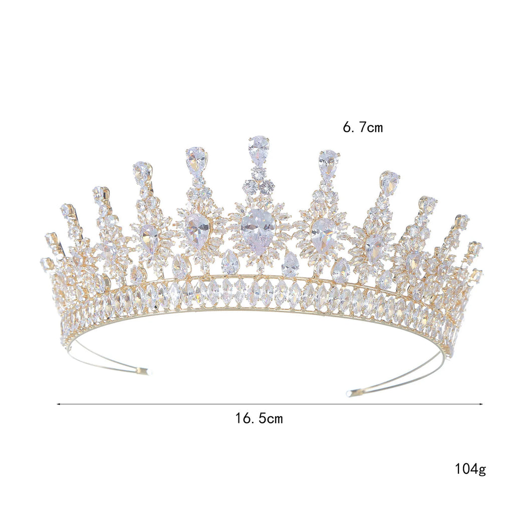 AAA Zircon Tiaras and Crowns CZ Zirconia Headband For Bride Women Princess Queen Diadem Wedding Accessories Bridal Hair Jewelry