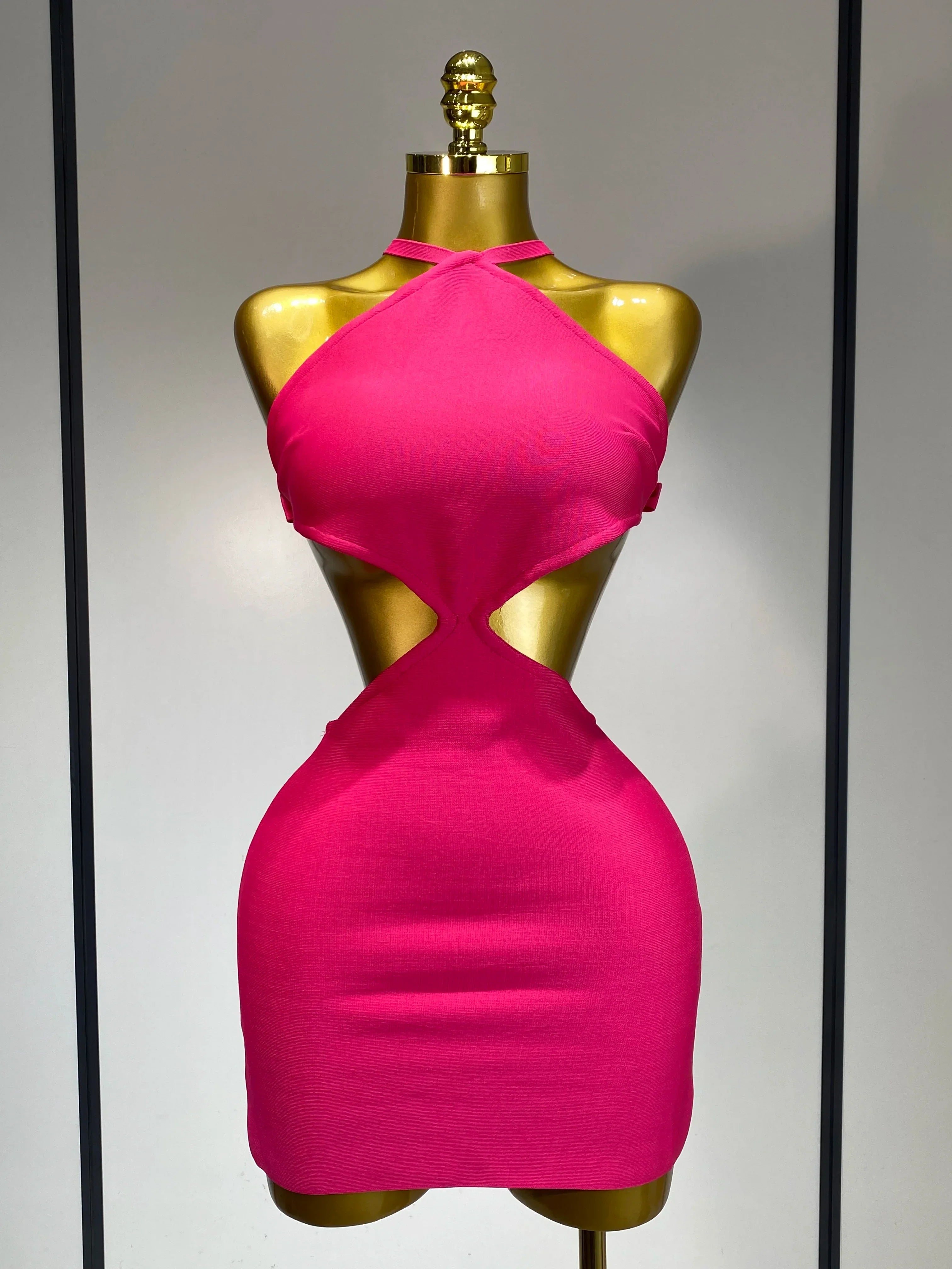 Women Sexy Backless Black Cut Out Bow Tie Bodycon Bandage Dress Celebirty Elegant Evening Party Luxury Birthday Dresses Rose Red