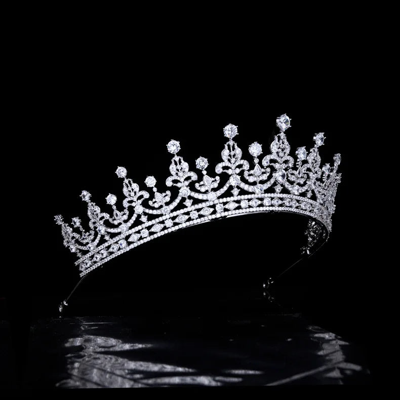 Bridal Hair Jewelry Cubic Zirconia Tiaras and Crowns Diadem For Brides Princess Queen Headpiece Headband Wedding Accessories