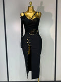 One Shoulder Long Sleeve Bodycon Bandage Dress Cocktail Evening Party Luxury Birthday Dress Celebrity Prom Gown black