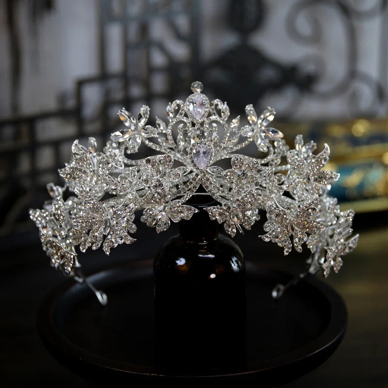 Baroque Wedding Crowns For Bride Luxury Crystal Pearl Queen Bridal Crown Tiara For Pageant Women Wedding Hair Jewerly Headdress as pic 3