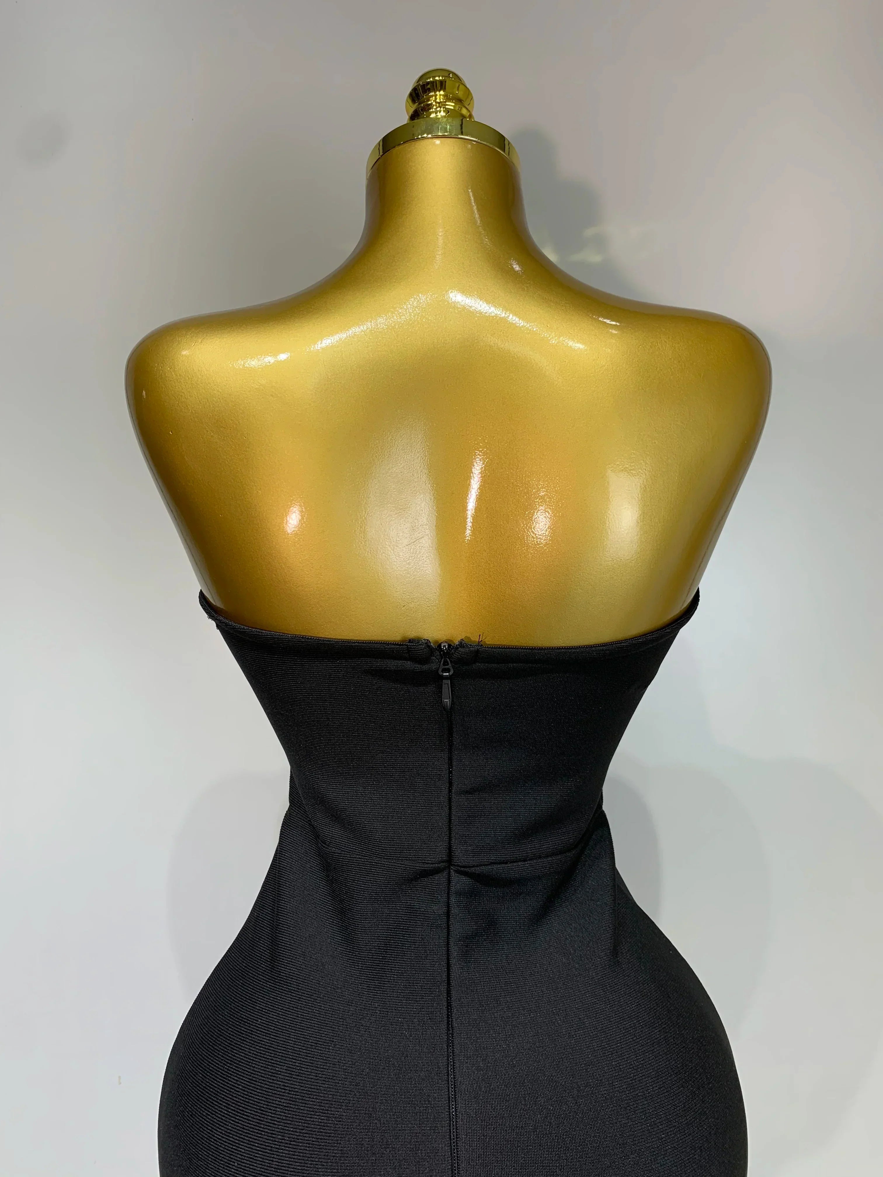 Women Sexy Strapless Colorful Crystal Bodycon Mini Bandage Dress  Spring Elegant Party Celebrate Birthday Outfit