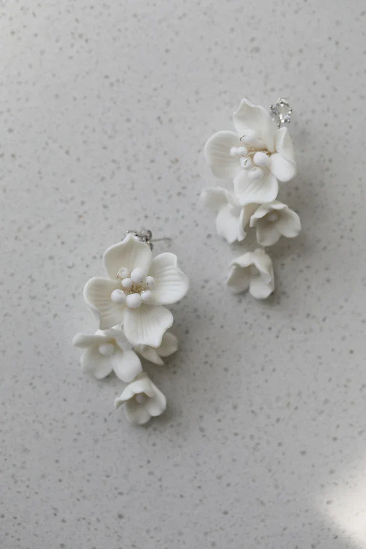 Porcelain Flower Headband Hairband Vintage Headpieces For Brides Tiaras Crowns Headdress Wedding Accessories Bridal Hair Jewelry silver b