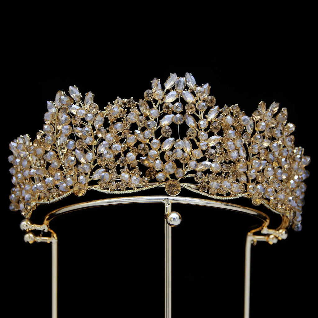 Baroque Queen Crowns For Women Wedding Headpieces Crystal Princess Bridal Tiara Crown For Pageant Prom Hair Jewelry Headdress