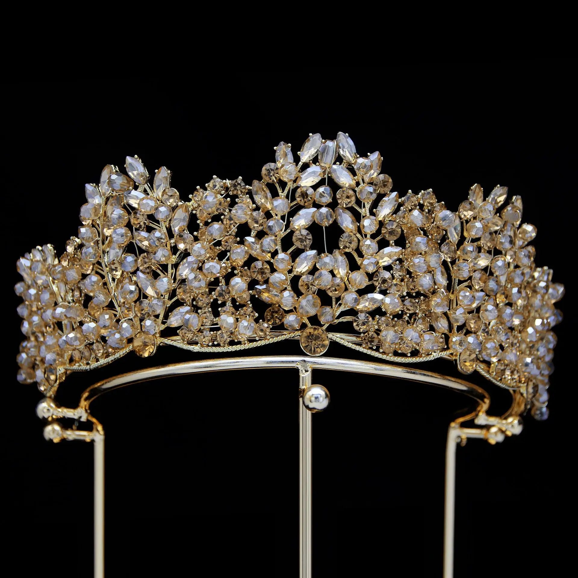 Baroque Queen Crowns For Women Wedding Headpieces Crystal Princess Bridal Tiara Crown For Pageant Prom Hair Jewelry Headdress