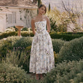 Pleated Print Aline Spaghetti Summer Dress
