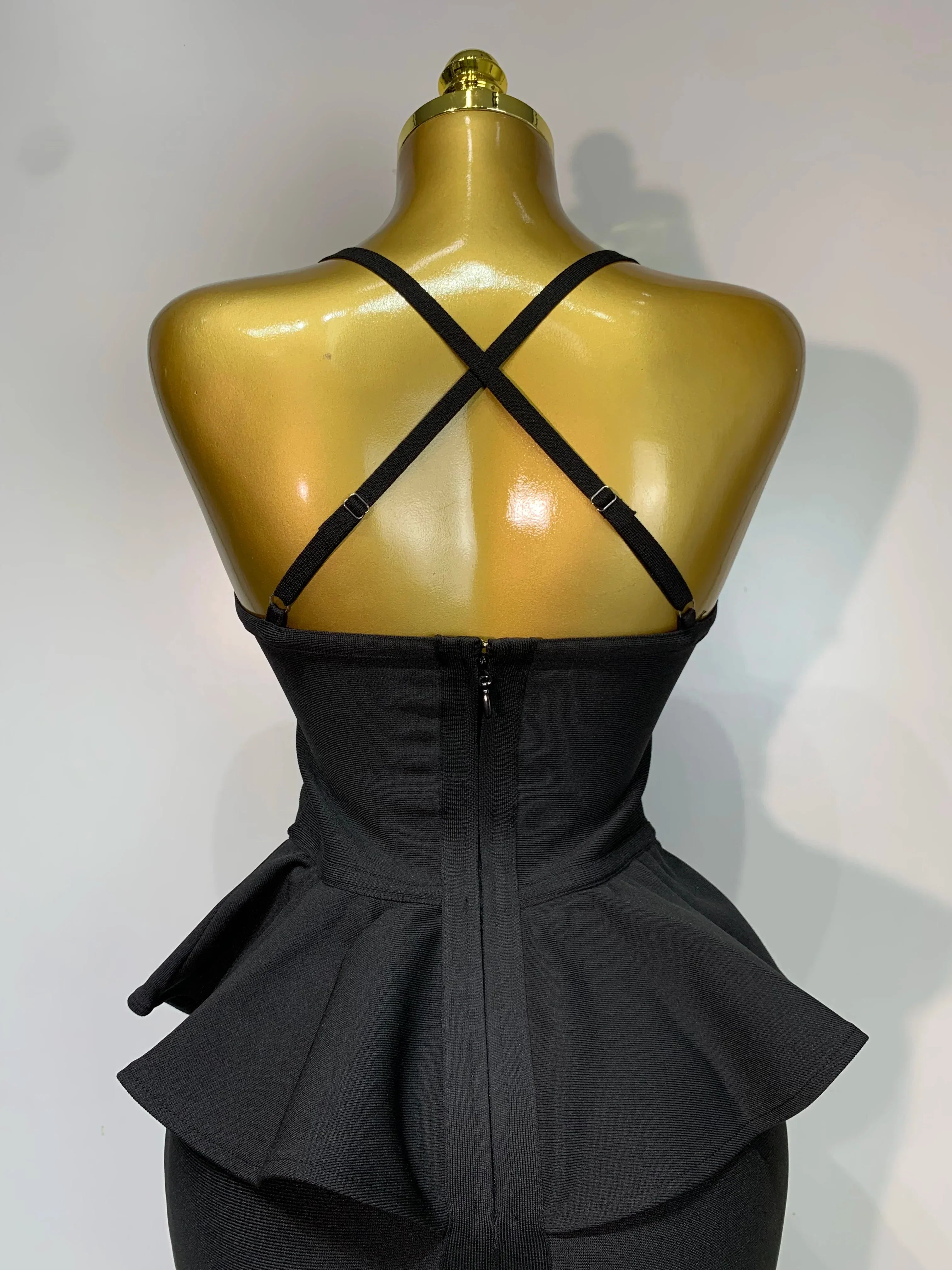 Women Sexy Backless Tierred Bodycon Bandage Dress  Celebrity Elegant Evening Party Club Wedding Dress Birthday Vestido